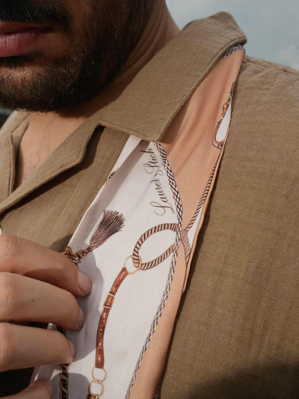 Close-up of a Twilly Scarf