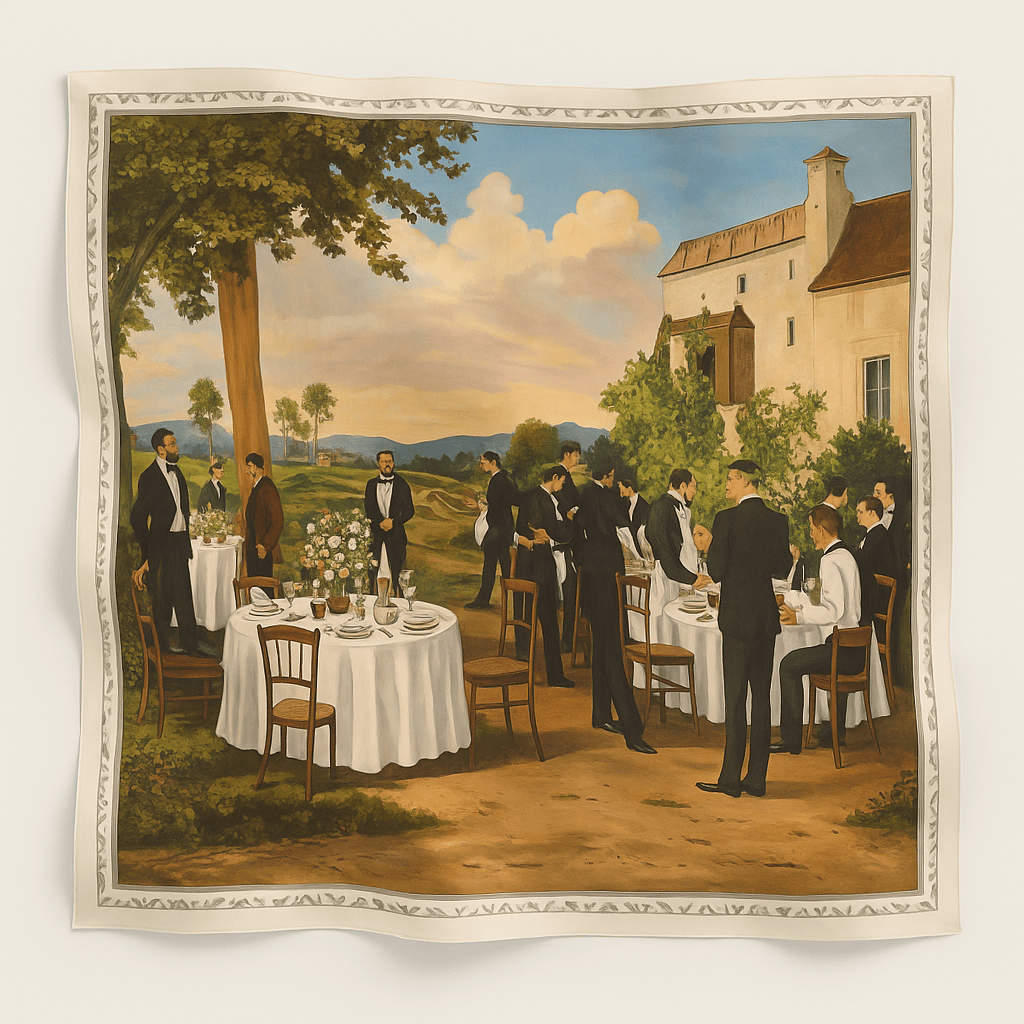 Vintage-style painted Scarf
